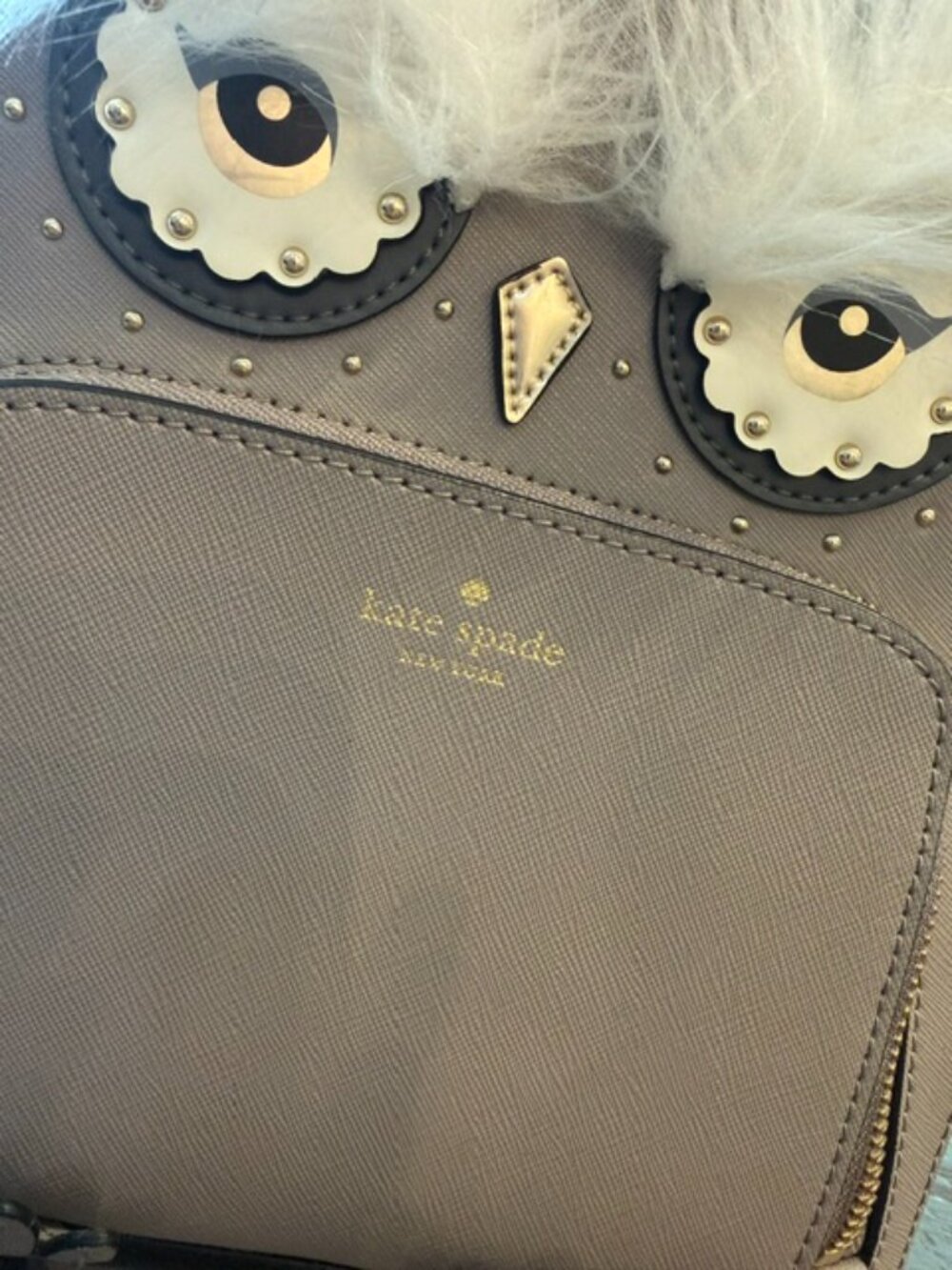 Kate Spade New York Star Bright Owl Tomi Mini Backpack Gray - Picture 2 of 7